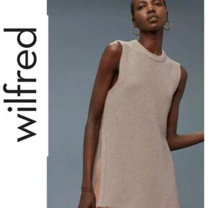 Aritzia Wilfred Palmier Tan Sleeveless Knit Tunic